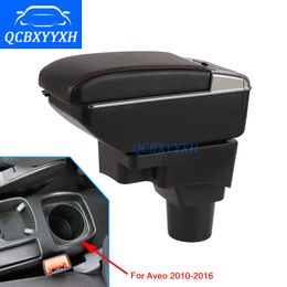 Car Armrest Box For Chevrolet Aveo 2010-2016 Central Store Content Box With Cup Holder Ashtray Interior Decoration Accessories