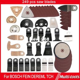 249 pcs/set Oscillating multi Tool Saw Blade accessories fit for Multimaster power tools as Fein,Dremel etc ,cutting metal wood,