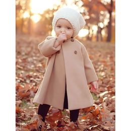 INS Baby girls Woollen Outwear Kids Winter Warm Coat infant Cloak 4 Colours C2975
