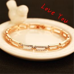 Hot Selling Korean Queen Style Crystal Charm Bangles Luxury Brief Gold Plated Bangles & Bracelets Jewellery