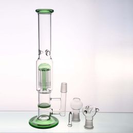 Bright Green Pipe Oil Rigs Glass Pipe Height 29 cm With Joint 18.8mm Smoking Water Pipes Honeycomb Percolator and Umbrella Percolator