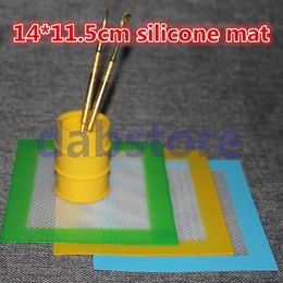 2016 Hot 14*11.5 cm Silicone wax pads dry herb mats square food grade baking mats dabber sheets jars dab tool vaporizer