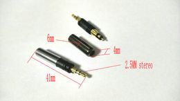 2pcs mini 2.5mm Stereo Repair Headphone Plug Cable Audio Solder DIY