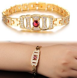Women 18k Gold Plated Crystals Bracelets Vintage Elegance Fashion Bride Charm Bangles Jewerly Accessories Christmas Gift DHL