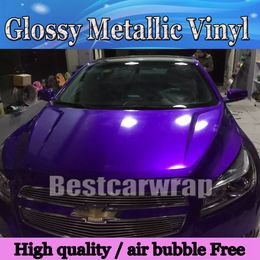 Midnight Purple Glossy Metallic Vinyl Wrap Car Wrap With Air Bubble Free Glossy Metallic Purple Candy Wrap Film Size:1.52*20M/Roll