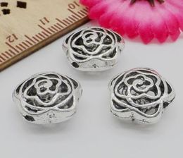 100Pcs Tibetan Silver Hollow Spacer Beads For Jewelry Making Craft 15x8mm