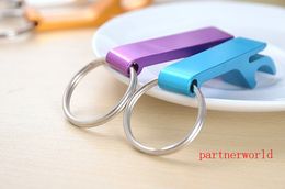 500pcsPortableAluminum Alloy Stainless Steel Beer Wine Bottle opener with keyChain New style 2-in-1 design For party gift Multifunction Tool