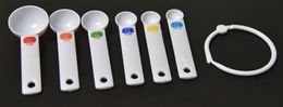 Fashion Hot 6PC White Measuring Spoon Tea Scoop Teaspoon Baking Cooking Kitchen Tool