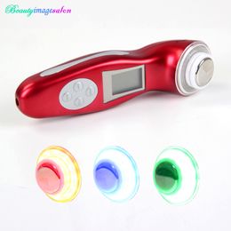 Red Green Blue Light Therapy 3MHz Ultrasonic Facial Massage Photon Skin Rejuvenation Ion Face Cleaner Wrinkle Removal Beauty Machine