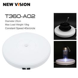 Freeshipping 10" 25cm Led Light 360 Degree Electric Rotating Turntable for Photography Max Load 10kg T360-A02