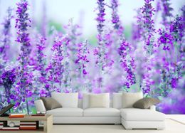 Customised wallpaper for walls Lavender flower sea modern minimalist TV backdrop wall photo wallpaper for walls