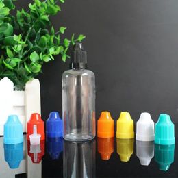 60ml PET Plastic Dropper Bottle 2OZ Eye Drop With Childproof Cap Long Tip For E-liquid 60ml Clear Bottles HOt USA UK