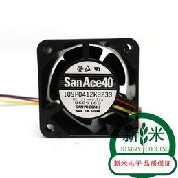 Original SANYO 4028 109P0412K3233 12V 4CM 0.55A 40*40*28mm 3 wire large air volume cooling fan