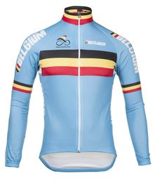 2018 Belgium Pro team Winter Fleece Cycling Windproof Windjacket Thermal mtb Biking Coat mens warm up jacket
