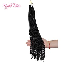 ombre 27 goddess faux locs 22inch goddess locs hair half straight half curly braids synthetic hair extension crochet braiding hair for women