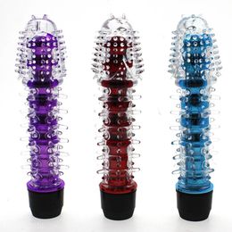 Dildos New G spot Massager Electric Crystal Spiny Silicone Dildo Vibrator Adult Sex Toy #R571