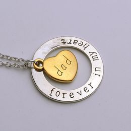 Forever in My Heart Pendant Necklaces Letter Family Member Grandpa Uncle Aunt Mom Dad for Women Fashion Jewelry 6078