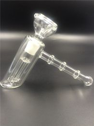 Glass Hammer Pipes 5 arm Tree Perc Bubblers Water Pipe Glass Smoking Pipes Durable Oil Burner Pipes for Tobacco 6inches