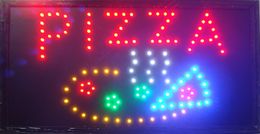 LED pizza sign direct selling, 10x19 inch semi-outdoor Pizzas store, Ultra Bright running led illuminated sign