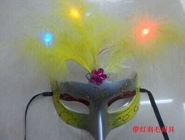 With lights, luminous fashion, painted feathers, Princess masks, bar masks Led Rave Toy