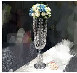 no the flowers including) Bling Bling sliver iron Crystal Bead Garland Diamond Wedding flower pots