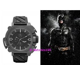 Envío gratis WB0001 DZ4243 4244 hombres Batman The Dark Knight Rises edición limitada CHRONOGRAPH reloj de cuarzo esfera negra caso gris