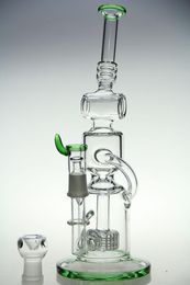 bong newest 12"inches tall Glass pipes smoking water pipe Recycler Glass bongs glass oil rig with Matrix Percolator 18.8mm joint