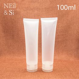 Refillable 100ml Plastic Soft Bottle Empty Facial Cleanser Cosmetic Cream Squeeze Tube Shampoo Lotion Container Free Shipping