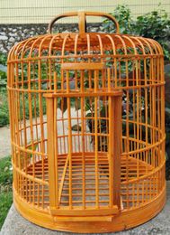 Free shipping bamboo Birdcage Starling Thrush cage Health birds Cage 32CM To send a full set of accessories