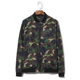 2020 Fashion Brand Men's Jackets Red Army Green Camouflage Jackets Men Plus Size 5XL Baseball Collar Thin Style Bomber Jacket