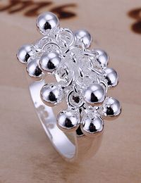 Grape Beads Ring For Women Ball Shape Fashion Jewellery Girl Gift Hot Sell Wholesale Cute New Silver Colour