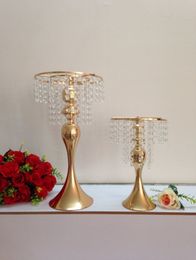 33cm( 13") Gold Wedding Table Chandelier Wedding flower vase flower rack Wedding centerpiece 10pcs/lot -small style
