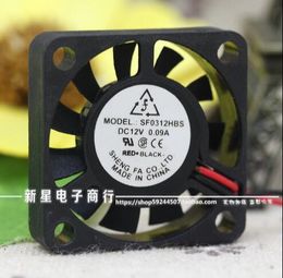 Original 30*30*10 3CM 12V 0.09A SF0312HBS 2 wire ultra quiet micro cooling fan