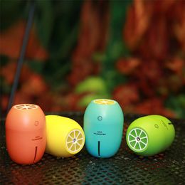 LED USB Limon Mini Ultrasonik Nemlendirici Gece Işık Fonksiyon Difüzör Işık Aromaterapi Elektrik Aroma Difüzör Mist