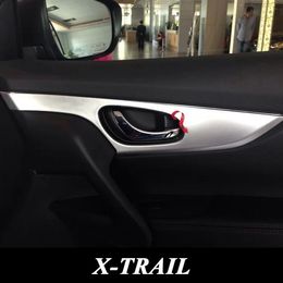 For 2015 Nissan X-Trail X Trail ABS Chrome Interior Door Handle Bowl Cover Inner Side Door Decorative Trim Cover Car Accessories