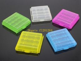 100pcs/lot Free Shipping Hard Plastic Case Cover Holder For AA AAA 14500 10440 Battery Storage Box Bottle