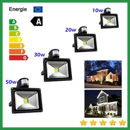 PIR LED Flood light Motion Sensor Outdoor lighting 10W 20W 30W 50W Waterproof IP65 AC85-256V Induction Sense Lamp Garden Light