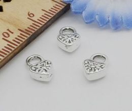 500Pcs Tibetan Silver Heart Charms Pendant For Jewelry Making 10x6mm