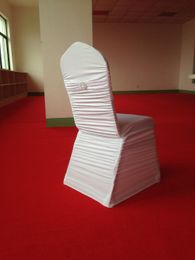 100 PCS Free Shipping Flat Pleated Spandex Stretch Chair Cover with Band at Back for Wedding Decoration Banquet