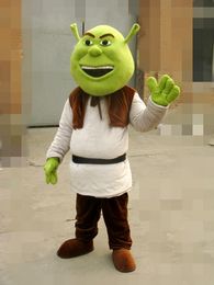Hot high quality Real Pictures Deluxe Shrek mascot costume fancy carnival costume free shipping
