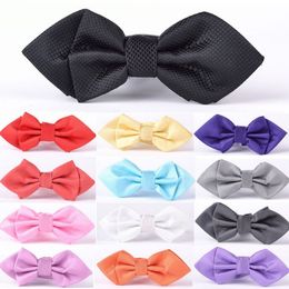 Arrow bow ties 11.5*6cm solid bowknot 25 Colours Men's Neck Tie Occupational tie for Father's Day tie Christmas Gift Free TNT FedEx