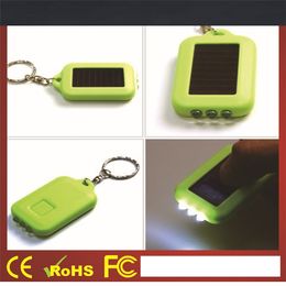 LCD Solar Energy Mini Flash LED Light Keychain Outdoor Gadgets Promotion Gift 20 Pieces DHL/Fedex Shipping