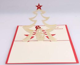 10pcs Snowman Star Handmade Kirigami Origami 3D Pop UP Greeting Cards Invitation Postcard For Birthday Christmas Party Gift