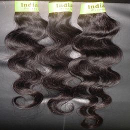 Machine double wefts body Wave wholesale natural color processed Indian Human wavy Hair extensions bundles 20pc/lot