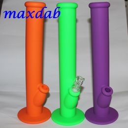 new arrival silicone water pipe with eight Colours for choice silicone bongs smoking water pipe with glass accessories free