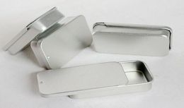 Wholesale 1000pcs/lot plain silver Colour slide top tin box,rectangle usb box case DHL Fedex Free Shipping