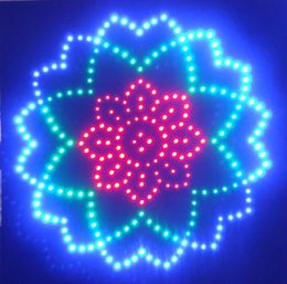 flashing led sign christmas flower large size 45cm x 45cm free