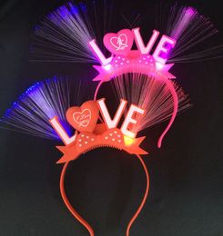 Love light emitting fiber red blue double flash head, Halloween Christmas New Year's party decoration hoop Led Rave Toy