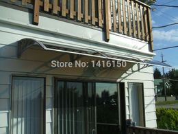 DS100300-A,100x300CM.Nice And Simple Front Door Awning,Black/Grey/White Aluminum Support Polycarbonate Door Canopy