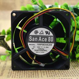 SANYO 8cm 0.29A 80*80*32 24V 109P0824A209 three wire inverter chassis speed power supply cooling fan